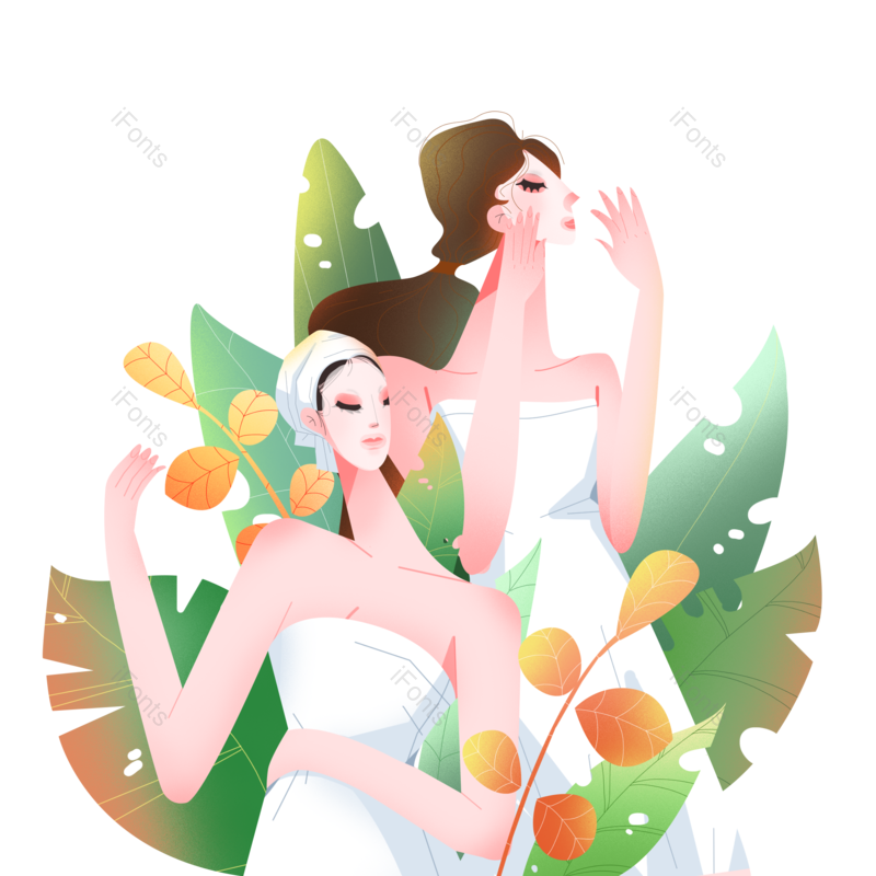 美女图片,卡通人物元素,装饰元素PNG,化妆免抠素材